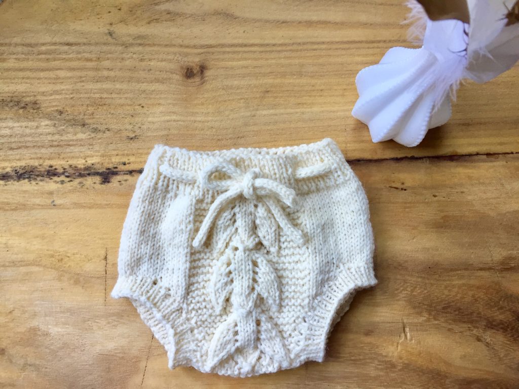 Hand Knit heirloom baby bloomers liliana shorts wool yarn
