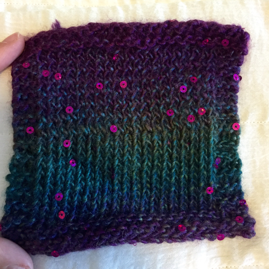 Twisted knit stitch swatch